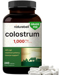 NatureBell Bovine Colostrum Supplement 1,000mg Per Serving, 240 Capsules | 40% IgG Colostrum Powder for Gut Health, Bloating, Skin,