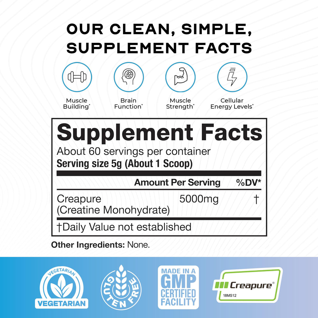 Muscle Feast Creapure Creatine Monohydrate Powder, Vegan Keto Friendly Gluten-Free, Mass Gainer, Muscle Recovery Supplement and Trusted Creatine for Muscle Growth, Creatine Powder, Unflavored, 300g Muscle Feast buy supplements Au