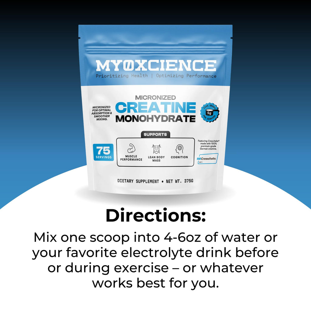 MYOXCIENCE Micronized Creavitalis Creatine | The World’s Purest Micronized Form of Creatine Monohydrate | Supports Muscle Performance, Lean Body Mass, & Cognition | 75 Servings MYOXCIENCE buy supplements Au