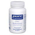 White supplement bottle labeled 'pure encapsulations O.N.E. Multivitamin' on a white background
