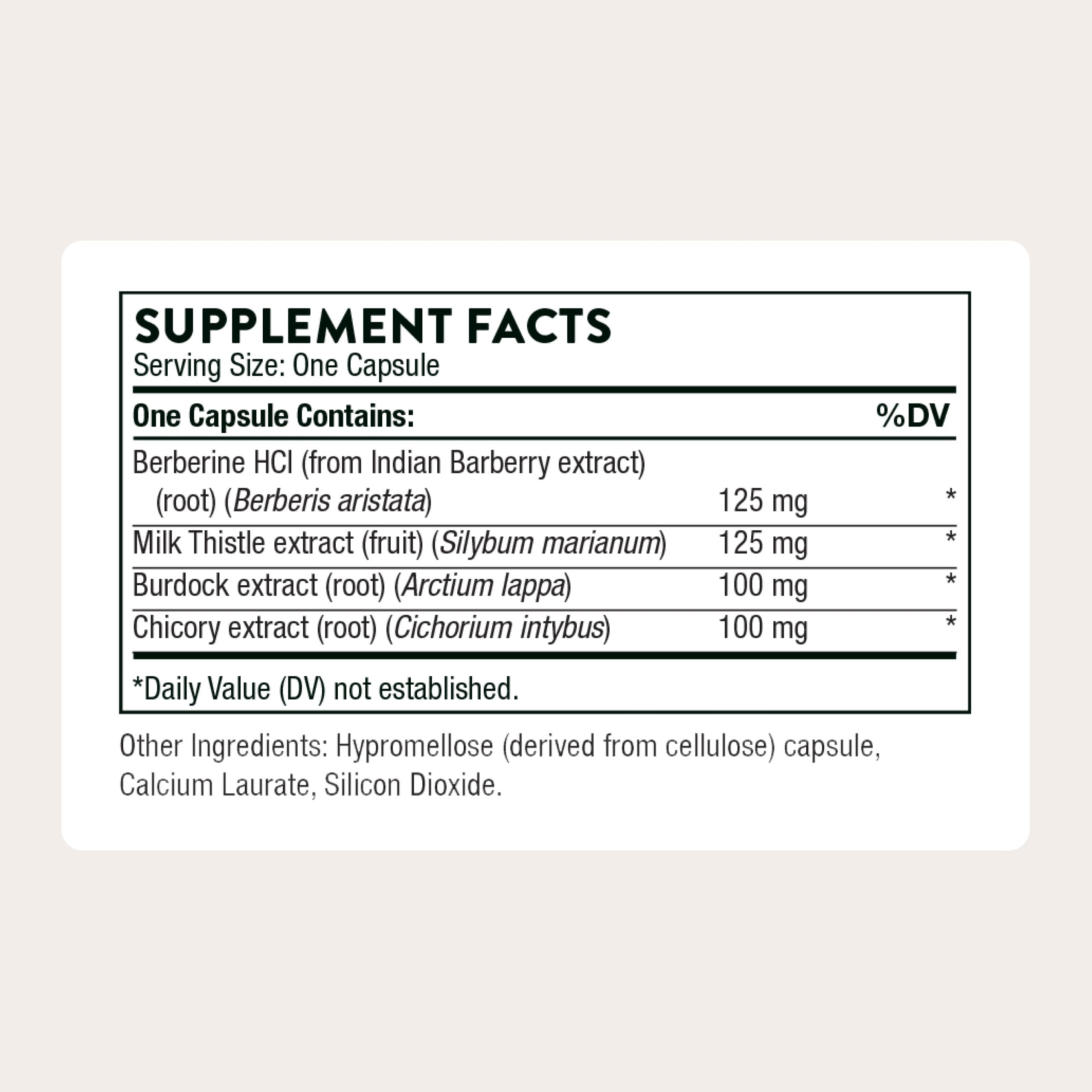 THORNE - Liver Cleanse - Milk Thistle & Berberine Supplement with Burdock & Chicory Extracts - Herbal Blend Supports the Liver’s Natural Detoxification Function