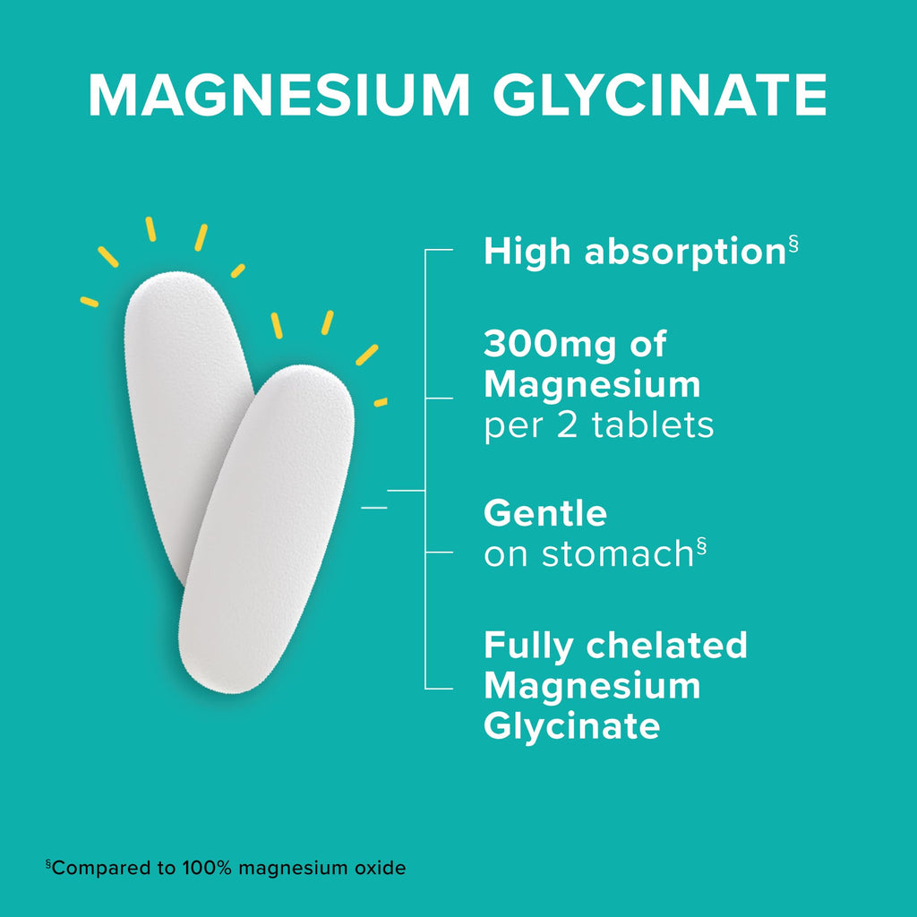 Qunol Magnesium Glycinate 300mg, 100% Glycinate Chelated Magnesium Supplement, 150ct Tablets QunolBuy Supplements Australia