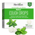 HERBION Naturals Cough Drops, Sugar Free with Stevia, Dietary Supplement, Soothes Cough, for Adults & Children Over 6 Years, 18 Count, Mint, Pack of 1