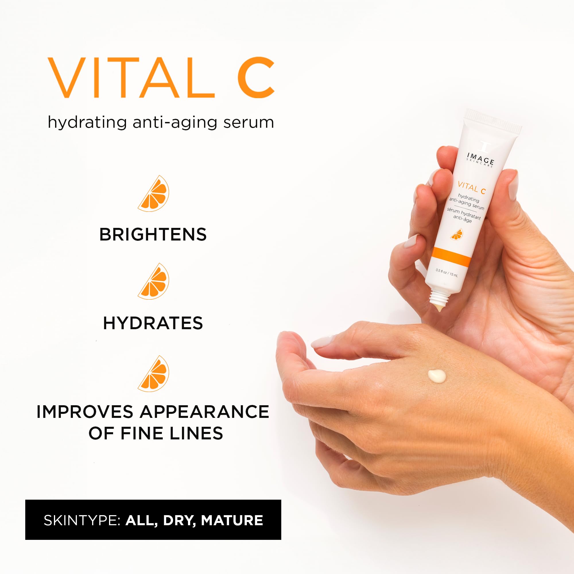 IMAGE Skincare, VITAL C Hydrating Anti-Aging Serum, with Potent Vitamin C to Brighten, Tone and Smooth Appearance of Wrinkles, Sample Size 0.5 fl oz