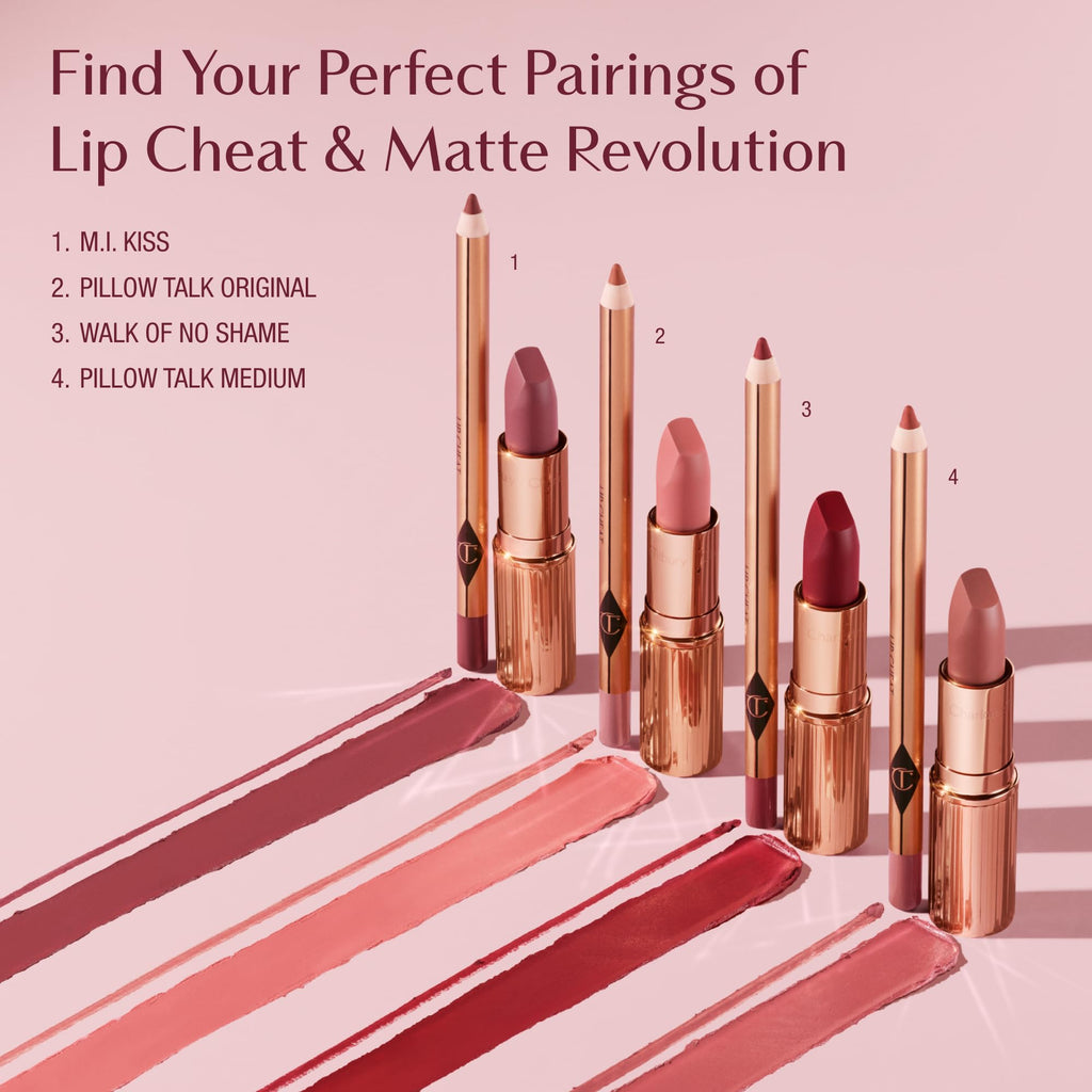 Charlotte Tilbury Lip Cheat Lip Liner Pencil - Creamy Fuller-Looking Lip Pencil with Jojoba Oil & Hyaluronic Acid - Waterproof, Smudge-Proof & Transfer-Proof - 6H Wear - Pillow Talk Medium