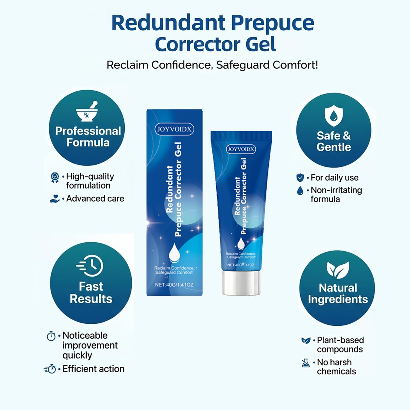 Men's Intimate Care Gel with Tocopherol, Ginseng Extract and Glycerin, Soothing and Hydrating Formula for Gentle Daily Care, Non-Sticky Moisturizing Solution, Improves Local Skin Condition, 1.41 oz