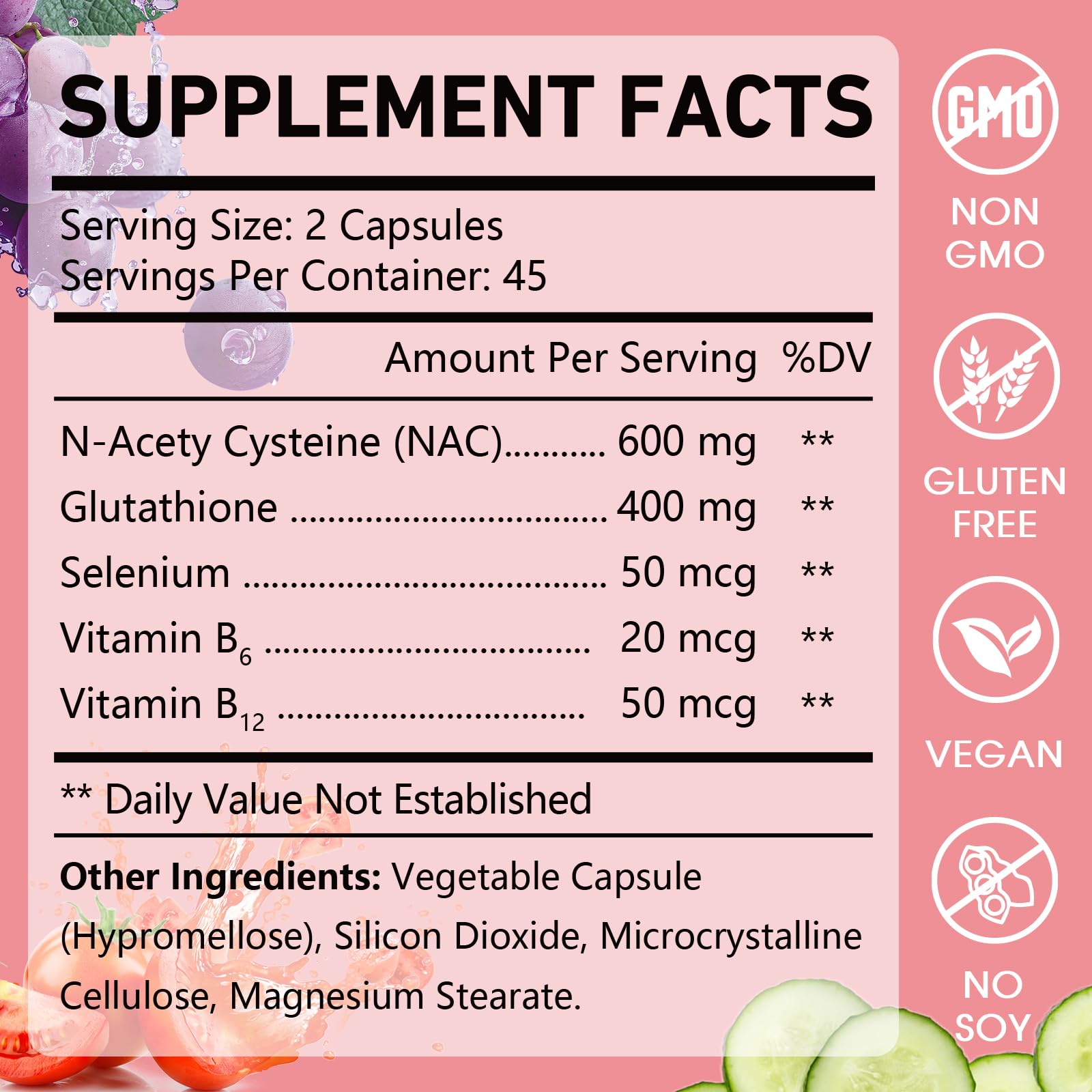OMOGS Glutathione & NAC Supplement, with vtamin B & Selenium, Supports Liver Health, Cellular, Antioxidant, Energy Production & Immune