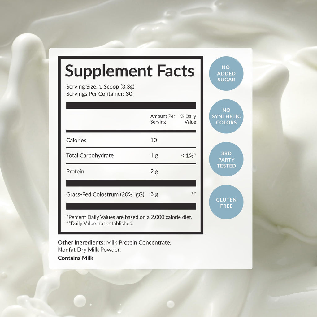 BEAM Unflavored Colostrum Powder I Grass-Fed Pure Whole Bovine Colostrum for Gut Health, Bloating & Immune Support I Non-GMO Recovery Supplement