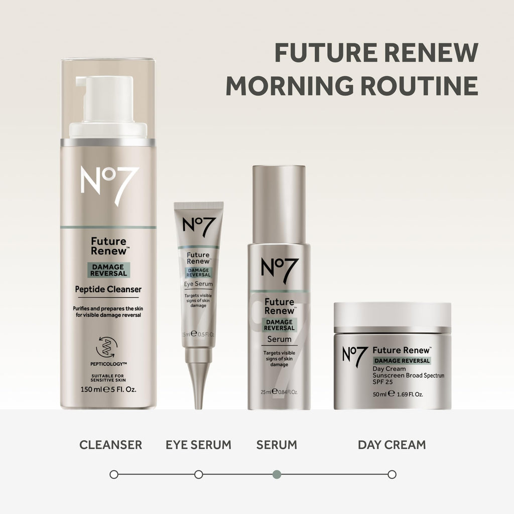 No7 Future Renew Damage Reversal Anti Aging Serum for Face - Face Serum for Women with Peptides to Support Skin Repair - Helps Reduce Fine Lines, Wrinkles,