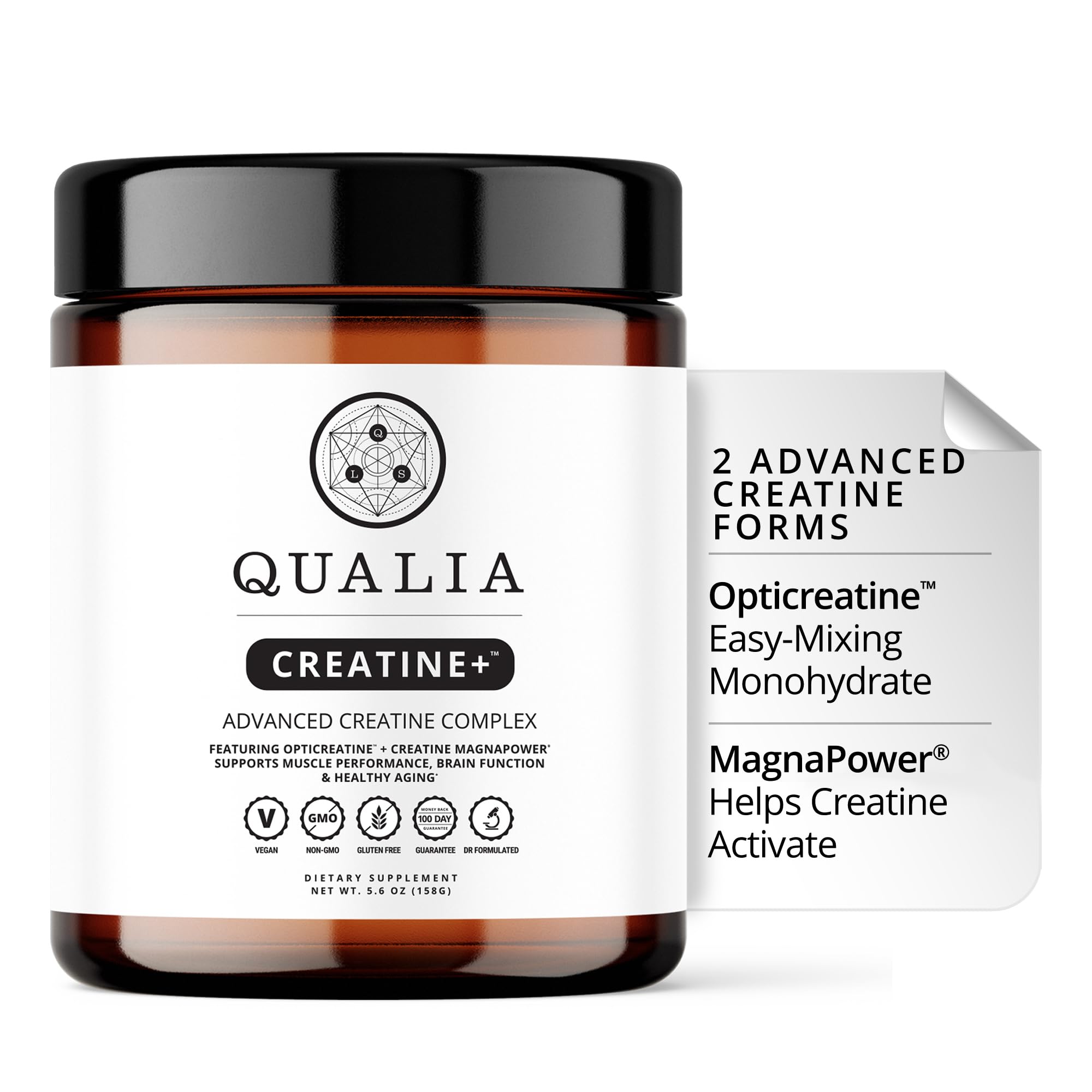 Qualia Creatine | Advanced Creatine Complex | 2 Sources + Magnesium | Optimized Absorption | Muscle Performance, Brain Function,