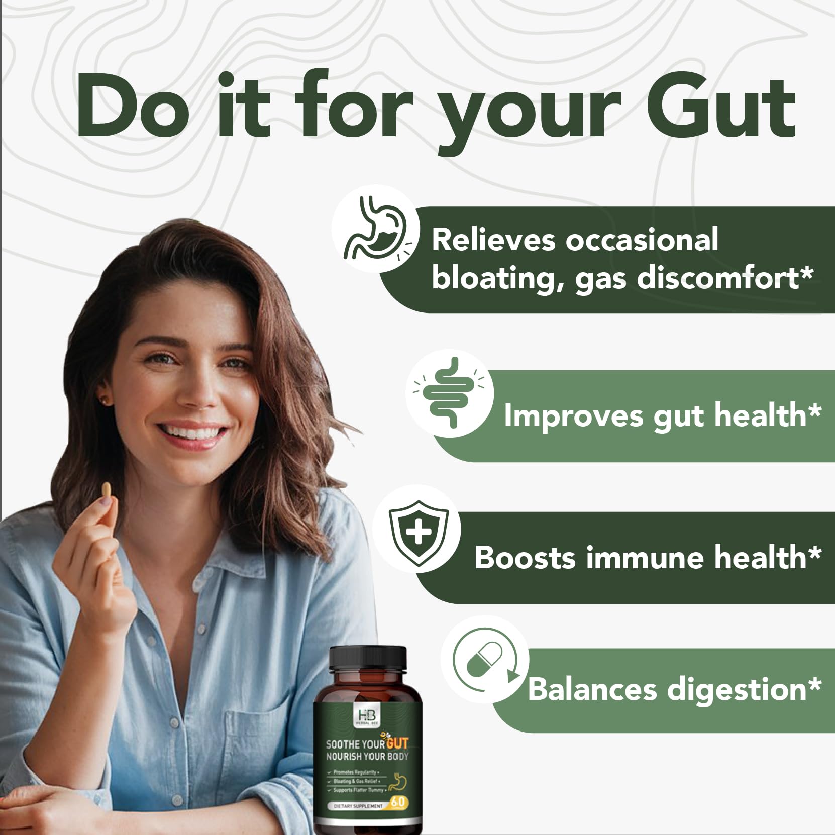 Rigma Herbal BEE Gut Health - Gas and Bloating Relief, Constipation, Leaky Gut Repair - Gut Cleanse & Restore Digestion
