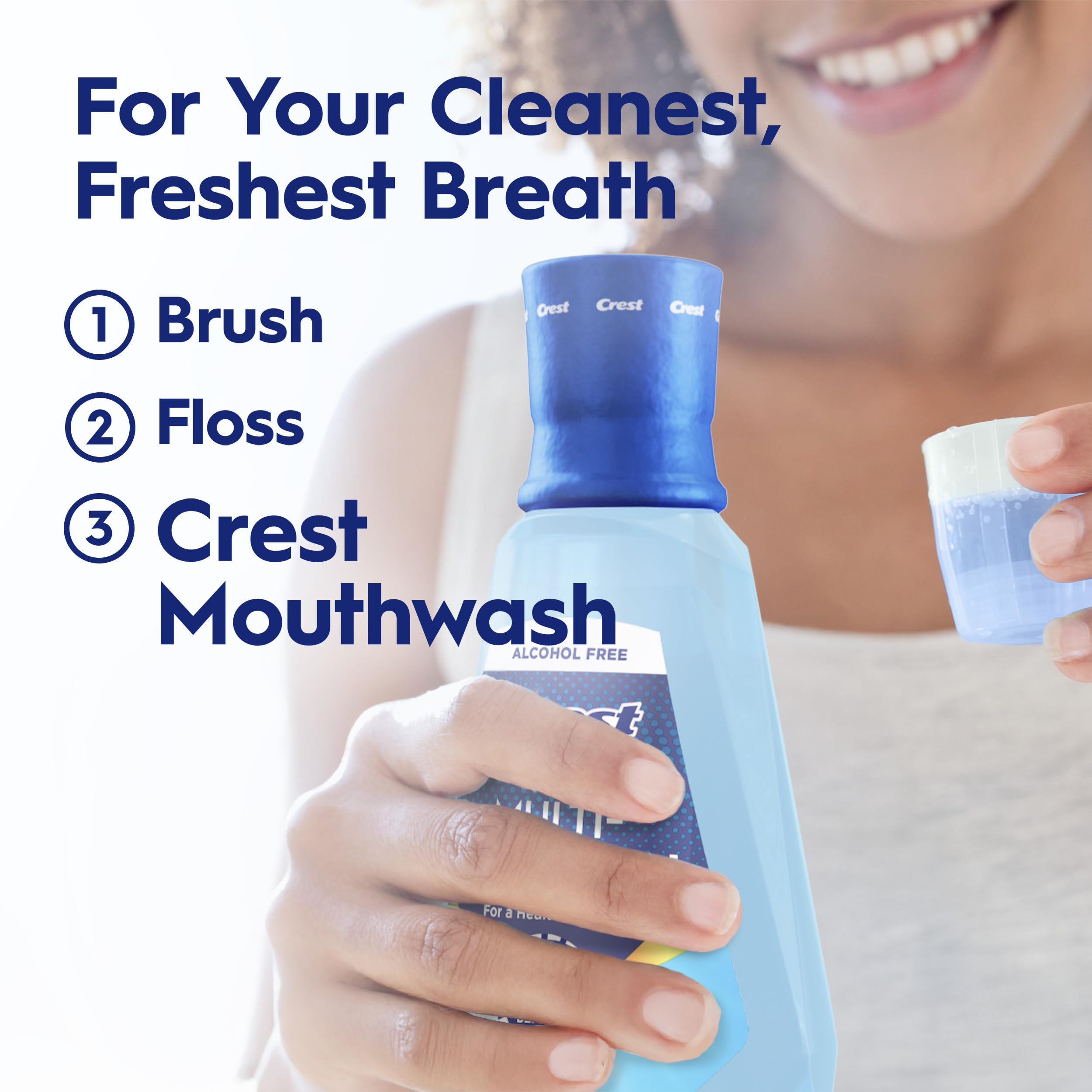 Crest Mouthwash Pro Health Multi-Protection, 1L, 2 Pack, 6-in-1 Benefits, Alcohol Free, Enamel Repair, Breath Freshener, Anti Cavity, Fluoride mouthwash, Bad Breath Treatment