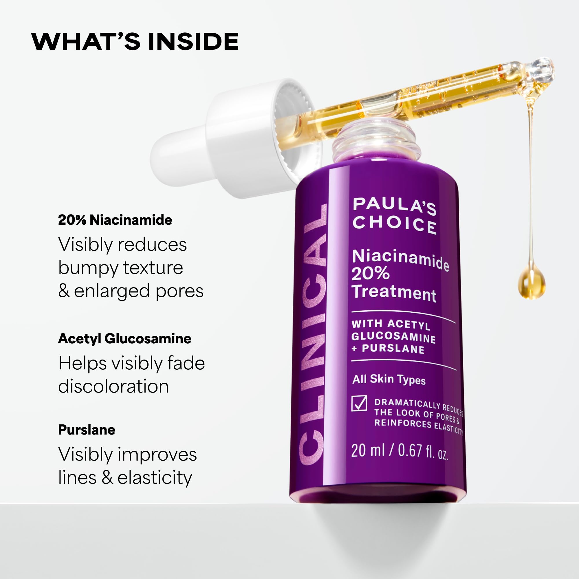 Paula's Choice CLINICAL 20% Niacinamide Vitamin B3 Concentrated Face Serum, Anti-Aging Serum for Face, Treatment for Discoloration