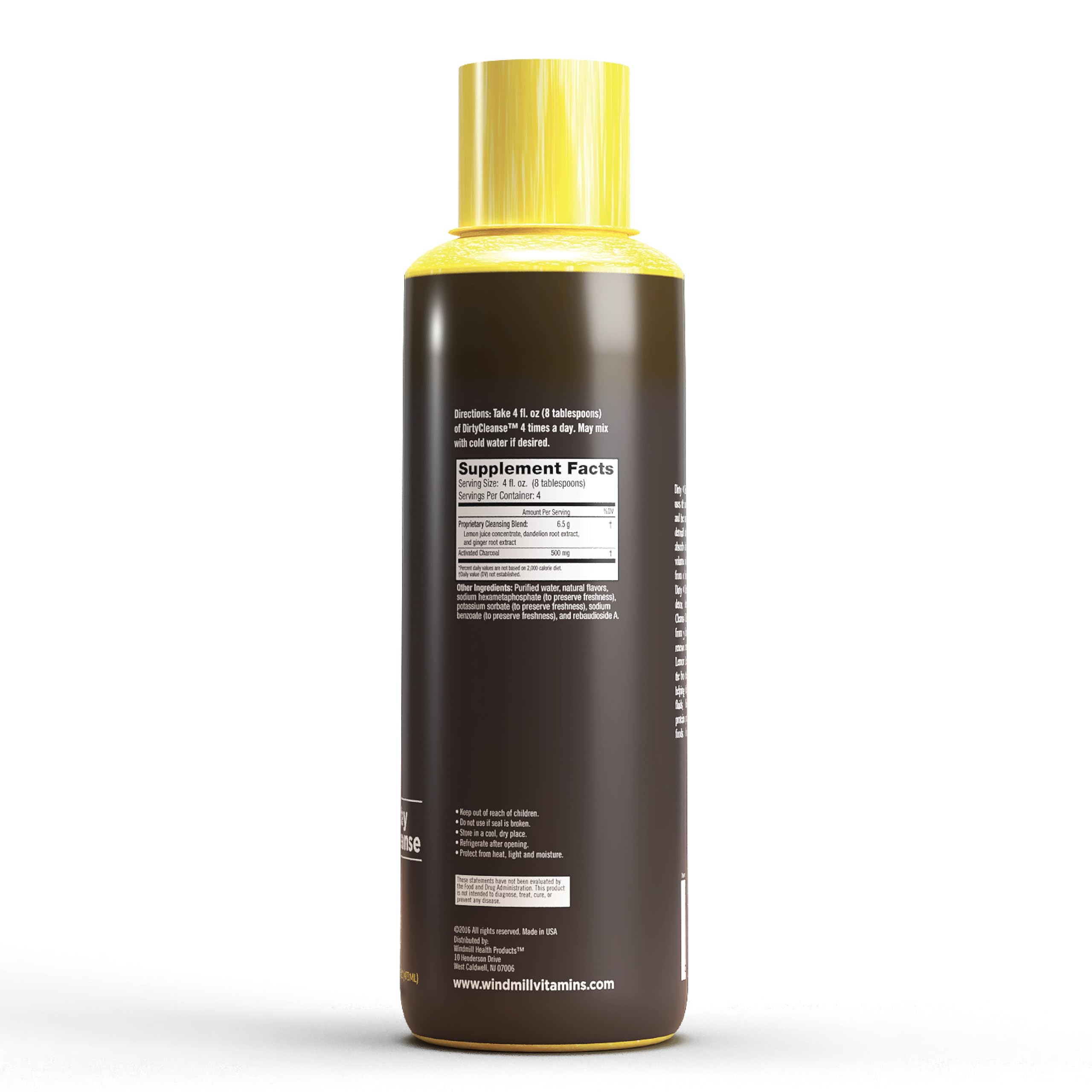 Dirty Cleanse Lemon Detox with Volcanic Charcoal with Ginger and Dandelion Extract, 4 servings