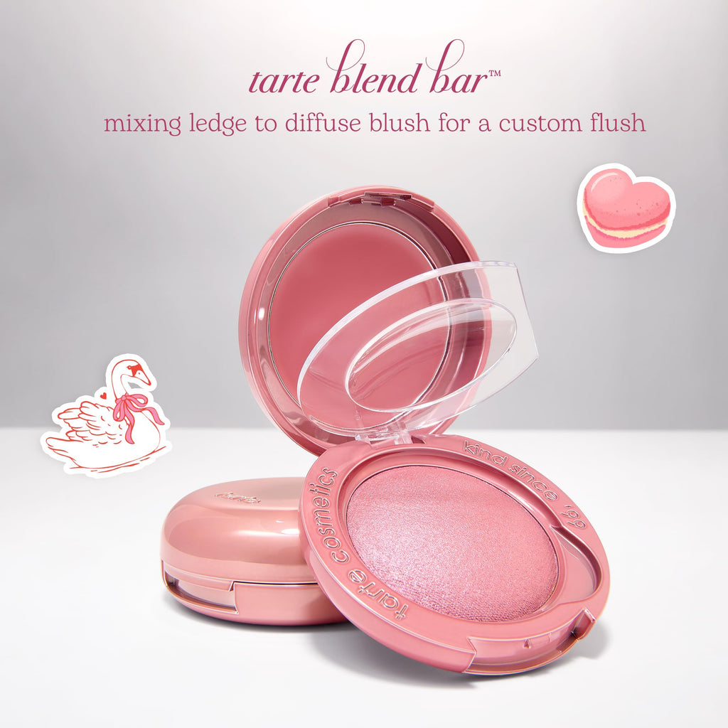 tarte macaron blush & glow duo - Multi-Use Longwear Makeup with Peptides, Cream & Powder Blush Duo with Blend Bar for a Buildable Bright Lifted Look, Vegan & Cruelty-Free