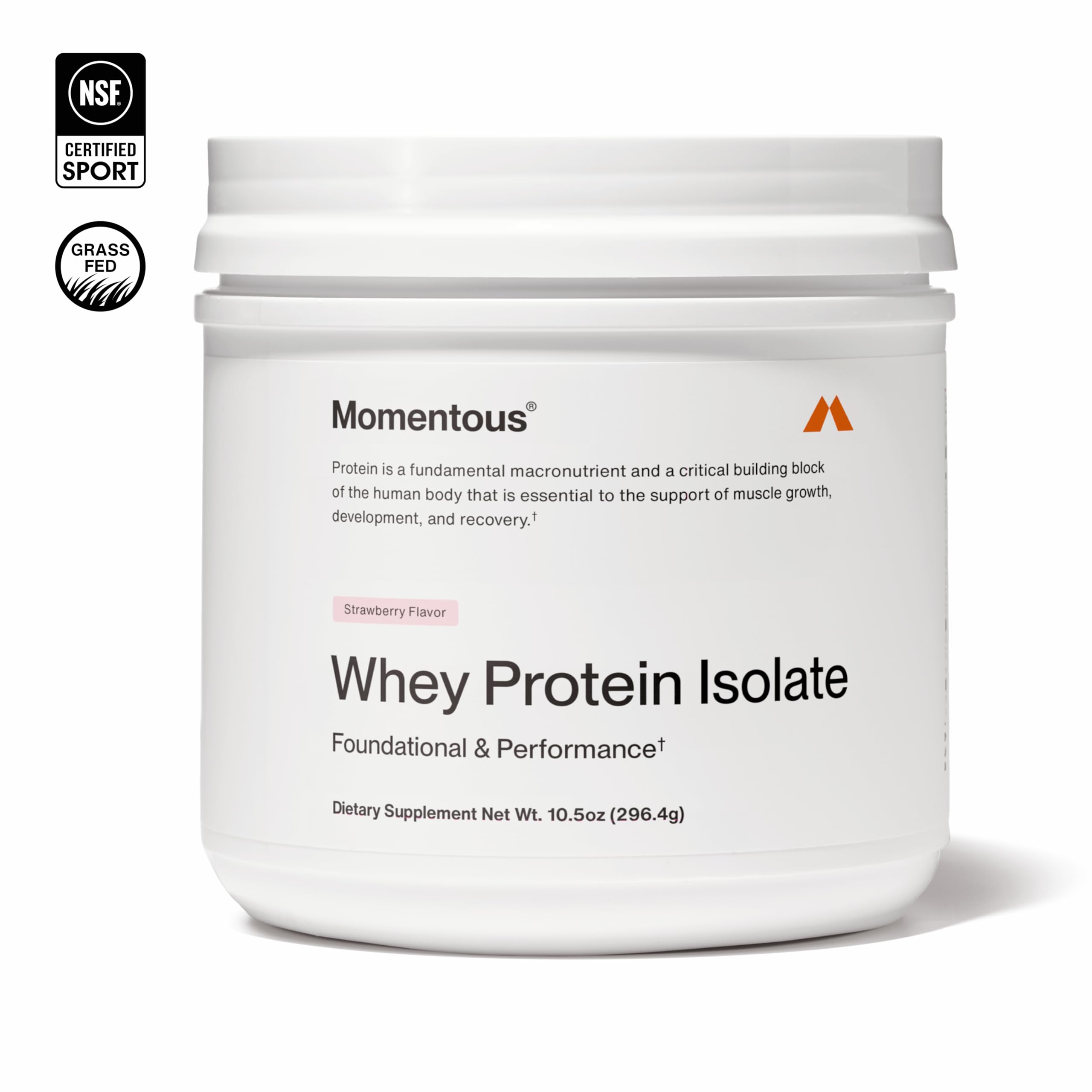 Momentous Essential Grass-Fed Whey Protein Powder - 20 g Whey Isolate Protein - NSF Certified for Sport - Gluten-Free - 12 Servings for Essential Everyday Use