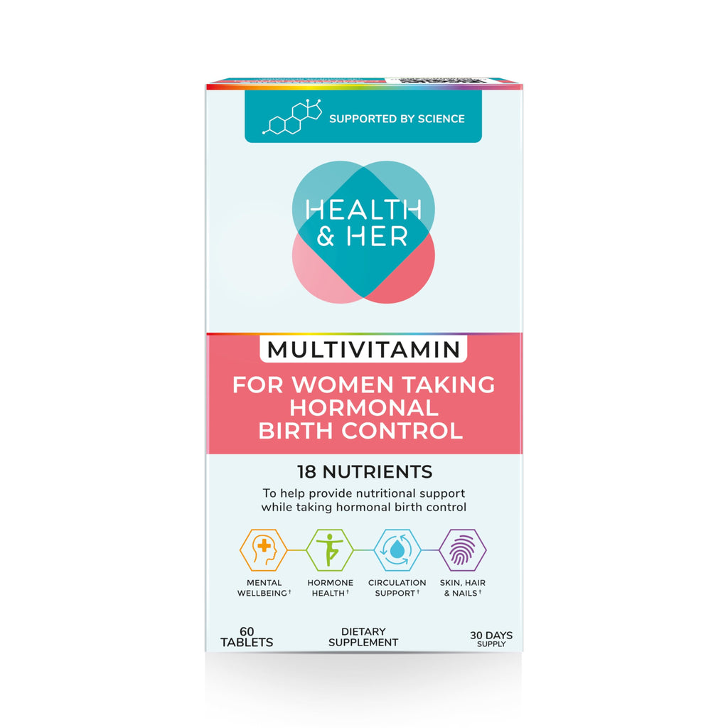 Health & Her Multivitamin Supplement for Women Taking Birth Control - Nutrition Support - 1 Month Supply, 60 Tablets - Vegan & Gluten Free Health and HerBuy Supplements Australia