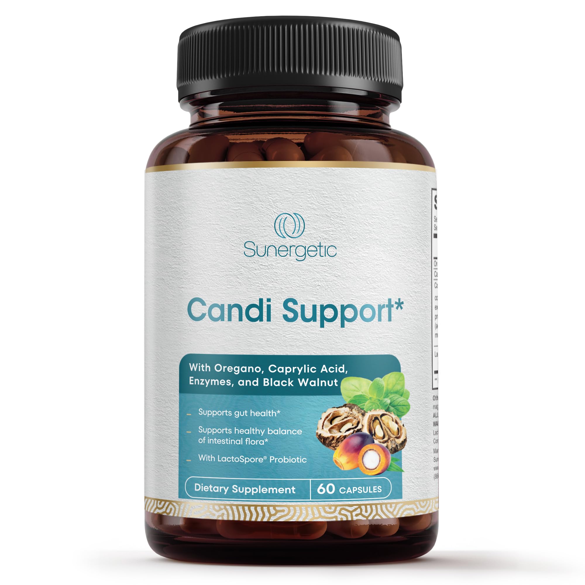 Premium Candida Cleanse Supplement – Candida Support Supplement with Oregano, Caprylic Acid, Black Walnut & Probiotics – Supports Gut Health,