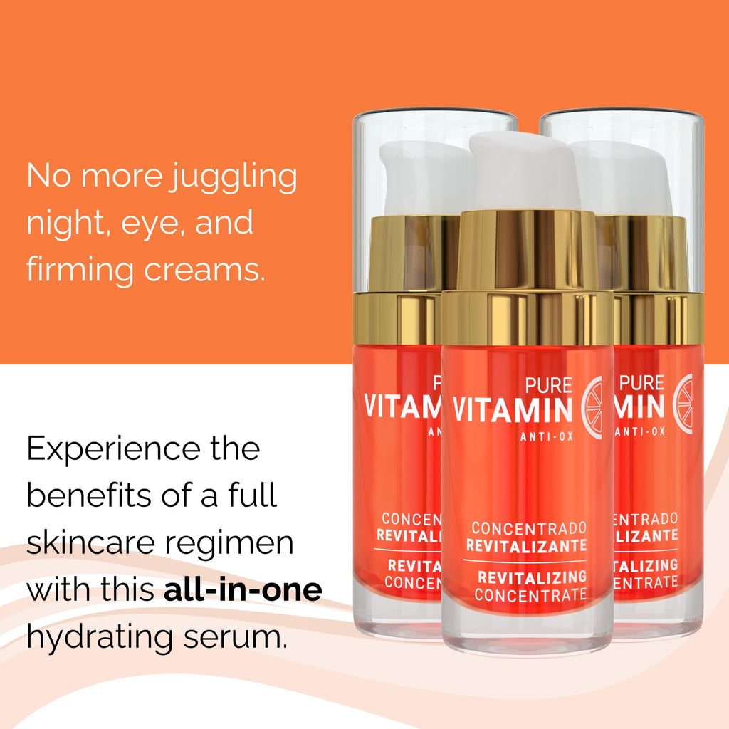 Noche Y Dia Vitamin C Serum for Mature Skin - Made in Spain - Anti Aging Formula Hydrates, Moisturizes, Firms - Targets Sun Spots