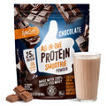 FlavCity Chocolate All in One Protein Shake Powder - On the Go Meal Alternative + Collagen Peptides, Reishi & Cordyceps - Focus, Skin, Hair & Joint Support