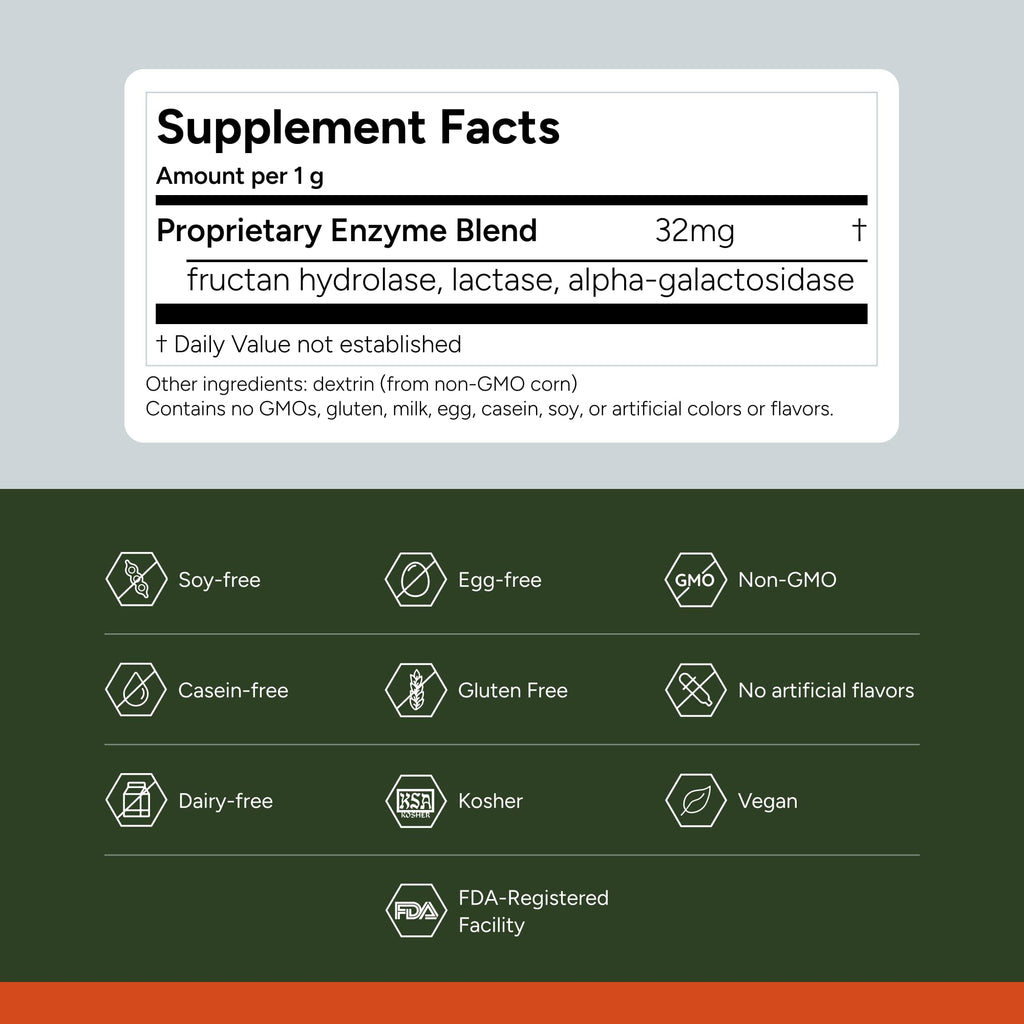FODZYME® On-The-Go Digestive Enzymes for Gut Health, Relief for Bloating, Gas, Constipation, Diarrhea, Abdominal Pain, Low FODMAP, 30 Dose FODZYMEBuy Supplements Australia