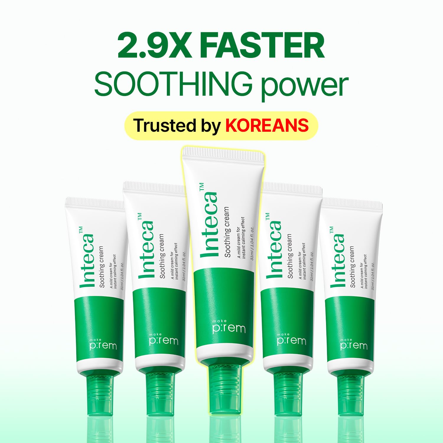 MAKE P:REM INTECA Soothing Cream, Quick Calming Facial Cream with Advanced CICA for All Skin Types, Oily Skin, EVE VEGAN,