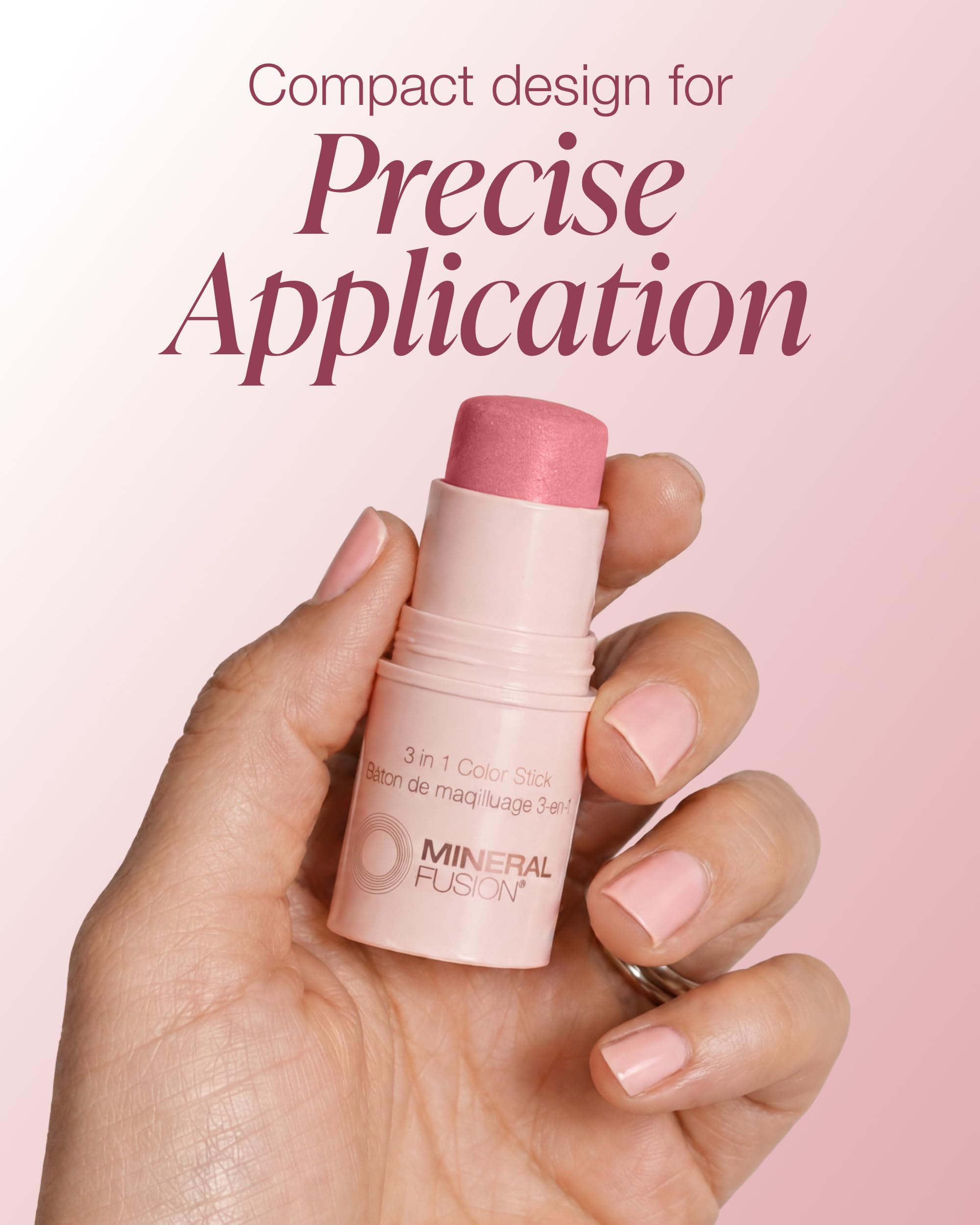 Mineral Fusion 3-in-1 Color Stick - Hydrating Cream Blush Tint for Cheek, Lip and Eye - Natural Multi Use Makeup (Rosette)