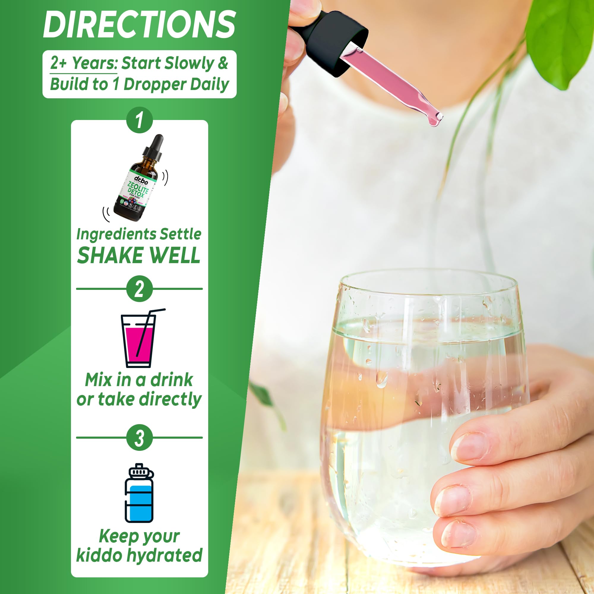 Zeolite Detox for Kids Liquid Drops - Advanced Clinoptilolite with Pure Vitamins B12 & D - Kids Gentle Body Daily Cleanse Focus & Speech Extra Clinoptilolite Zeolite