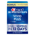 Crest 3D Whitestrips Vivid Plus, Teeth Whitening Strip Kit, 10 Treatments + 2 Bonus Treatments (Each with 1 Upper/1 Lower Strip), 24 Strips