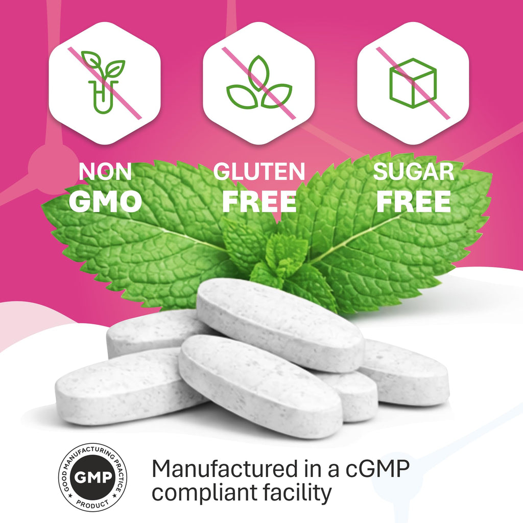 Oral Probiotics for Bad Breath & Gum Health – Dental Probiotic Chewable Mint Tablets, Sugar-Free, Gluten-Free – Made in USA – 30-Day Supply - DentOk