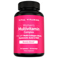 Vital Vitamins Women's Multivitamin Complex - Made with Multi-Collagen Blend, Hyaluronic Acid, & MSM - Beauty Multivitamins - with Vitamin A, C, E, B6, B12, D3-60 Capsules Vital VitaminsBuy Supplements Australia