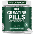 Bod Creatine Monohydrate Capsules – 45 Servings (4 Capsules = 5 g) – Ultra-Pure 200 Mesh Creatine Monohydrate – Strength
