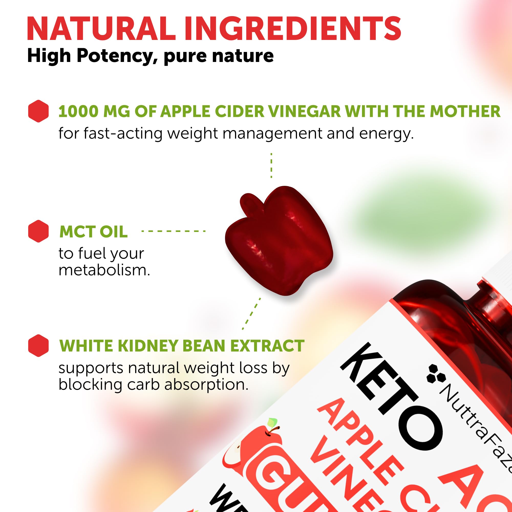 Keto ACV Gummies Advanced  - ACV Keto Gummies for Women and Men - Keto Gummies Supplement - Detox & Cleanse, Digestion
