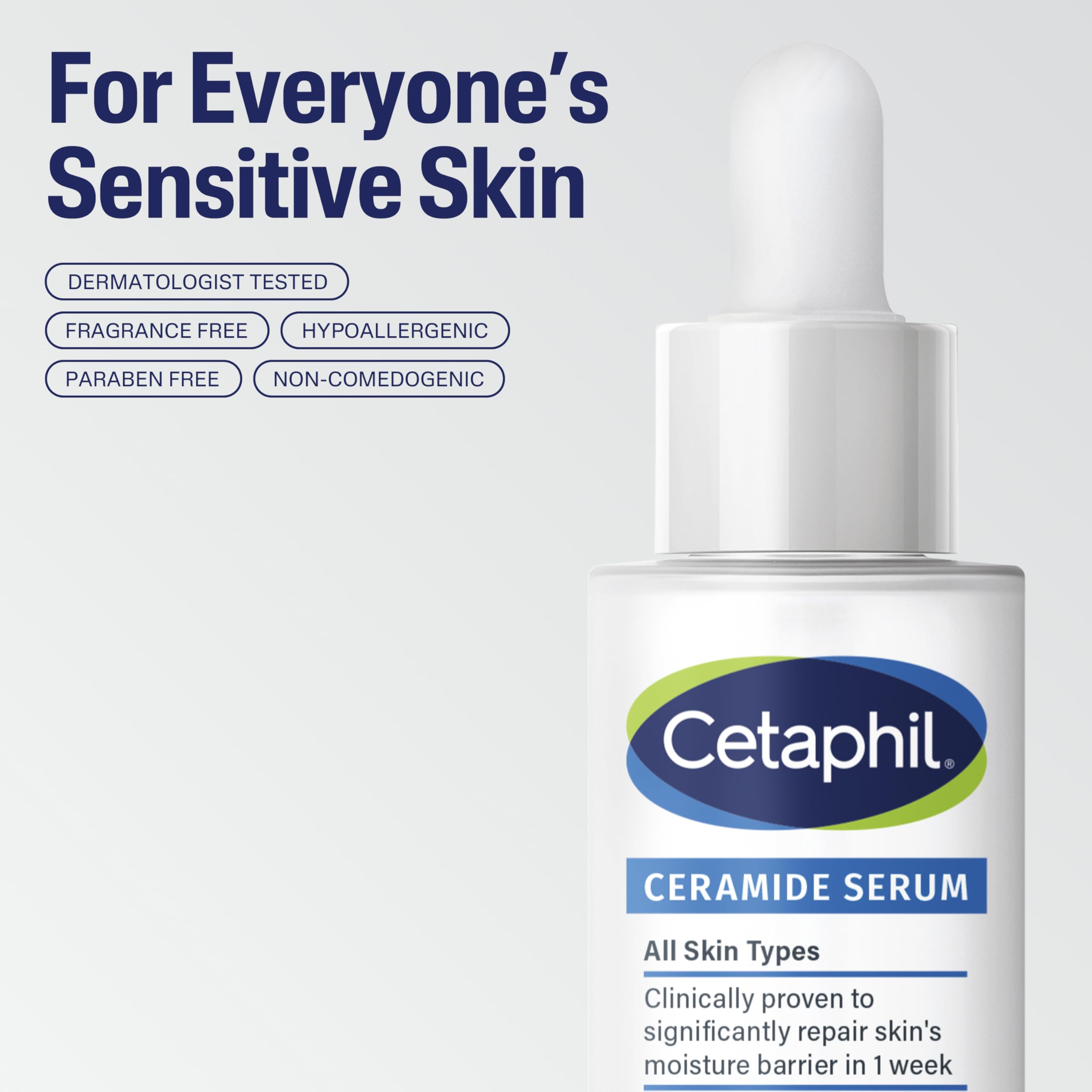 Cetaphil Ceramide Serum, Hydrates and Restores Skin Barrier, Formulated with Ceramides & Centella Asiatica, Designed for Sensitive Skin,