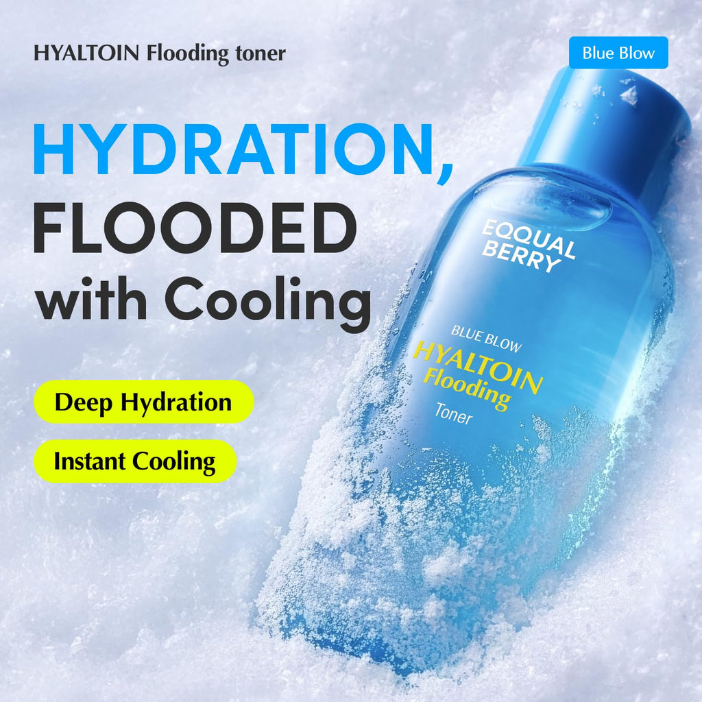 EQQUALBERRY Hyaltoin Flooding Toner | Moisture-Rich Hydrogel Toner for Deep Hydration | Cooling Essence Texture | Hyaluronic Acid & Ectoin