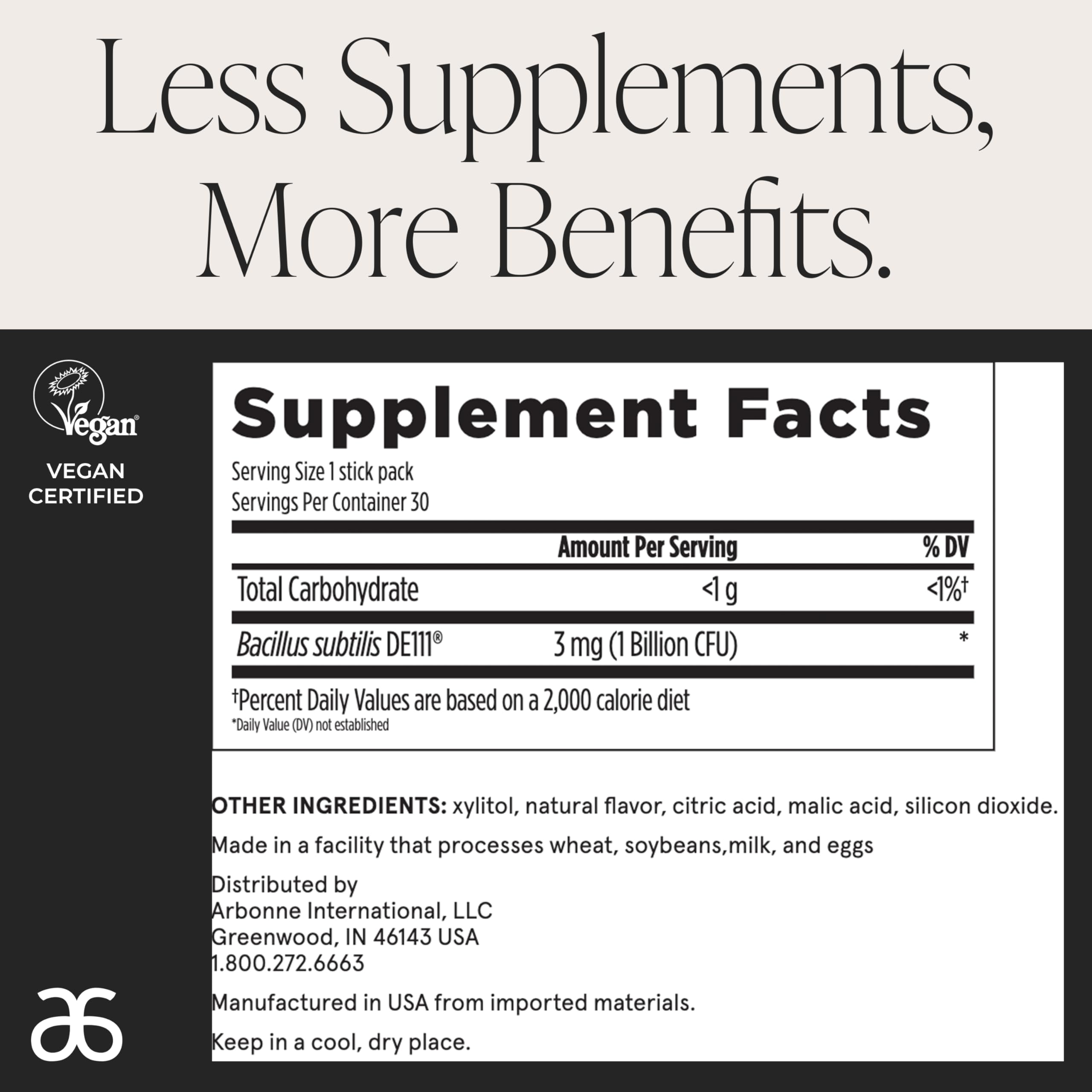 Arbonne BioticSticks Fast Melt Probiotic for Gut Health – Probiotics for Women, Men, and Kids – Gut Health Supplement – Vegan, Gluten-Free