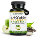 TRIO NUTRITION Apple Cider Vinegar Capsules with Green Tea - Natural Sugar Free Apple Cider Vinegar Pills with the Mother for Body Cleanse, Immune