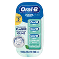 Oral-B Glide Dental Floss, Comfort Plus Mint, 3 Pack (131.2 YD Total) – Shred-Resistant Smooth Dental Tape for Tight Spaces, Natural Wax,