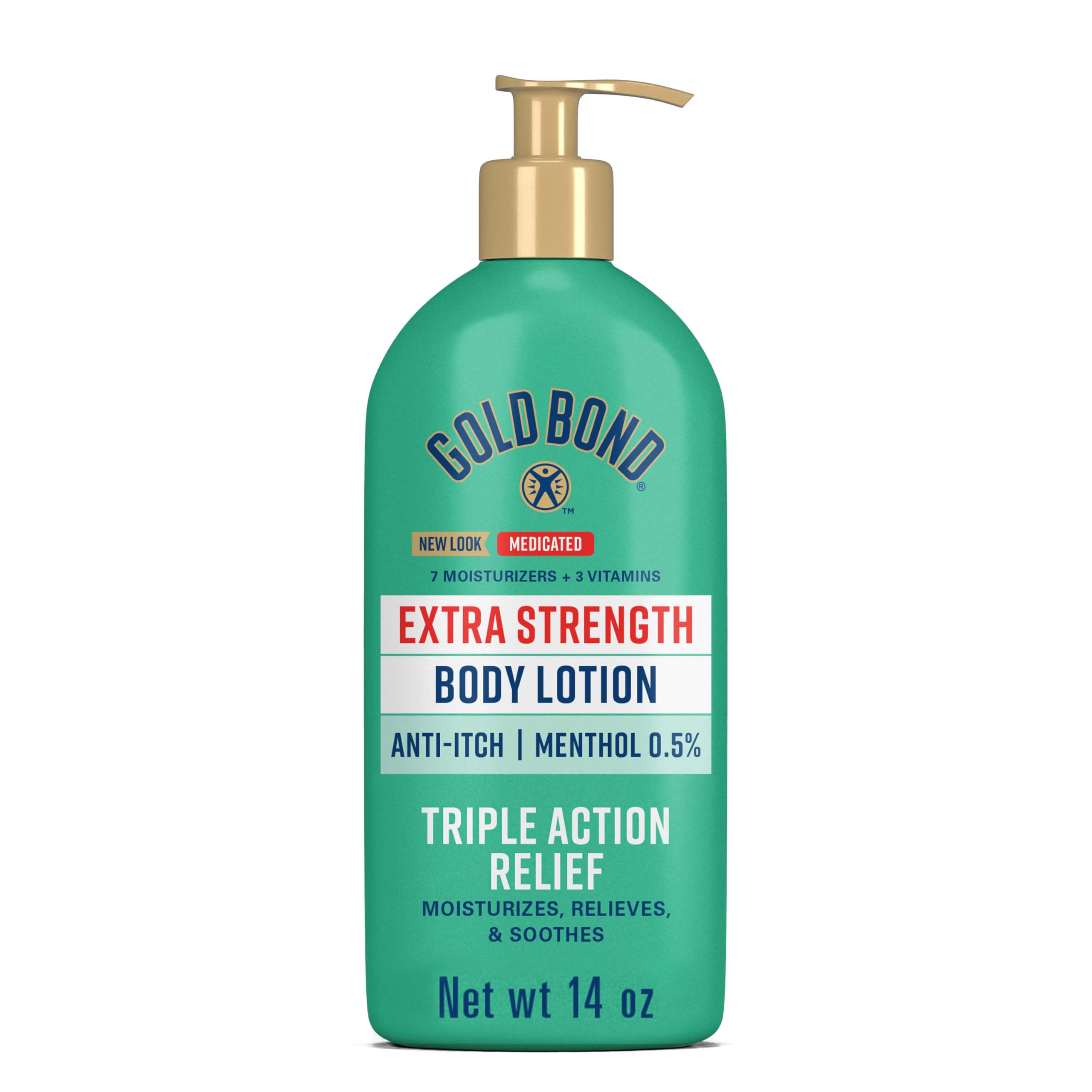 Gold Bond Medicated Extra Strength Body Lotion, Moisturizes, Relieves & Soothes, 14 oz Lotion