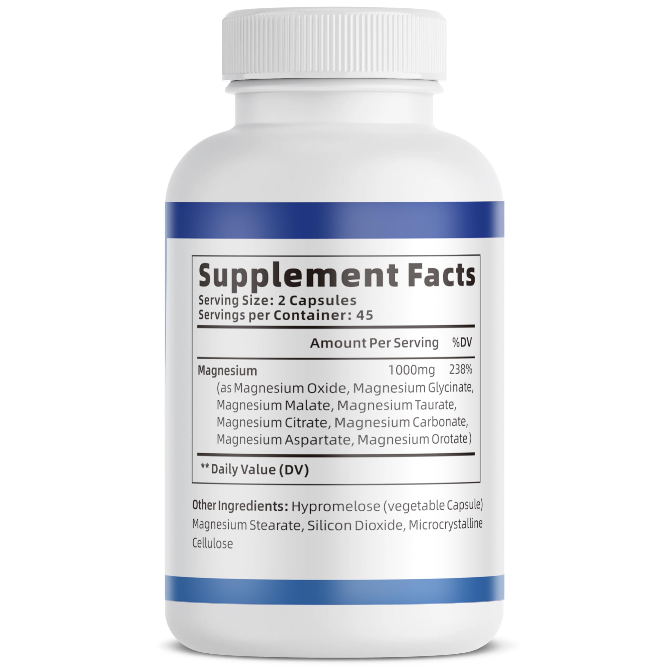 1000mg Magnesium Complex for Women & Men*, 8 Elemental with Magnesium Glycinate, Citrate, Malate, Taurate, Oxide, Carbonate, Aspartate, Orotate for Bones, Muscle, Recovery, Energy, Vegan, 90 Capsules VivoNu buy supplements Au