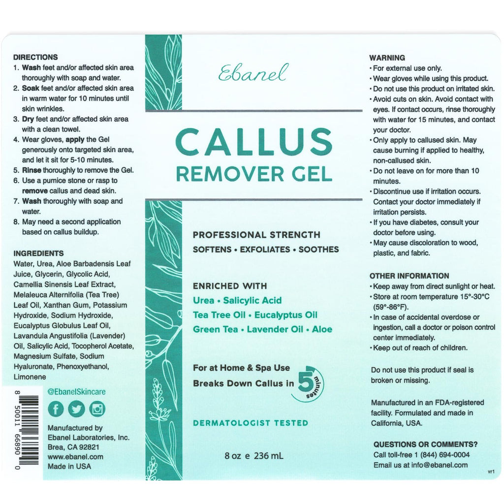 Ebanel Bundle of 40% Urea Cream 3-Pack and Callus Remover Gel
