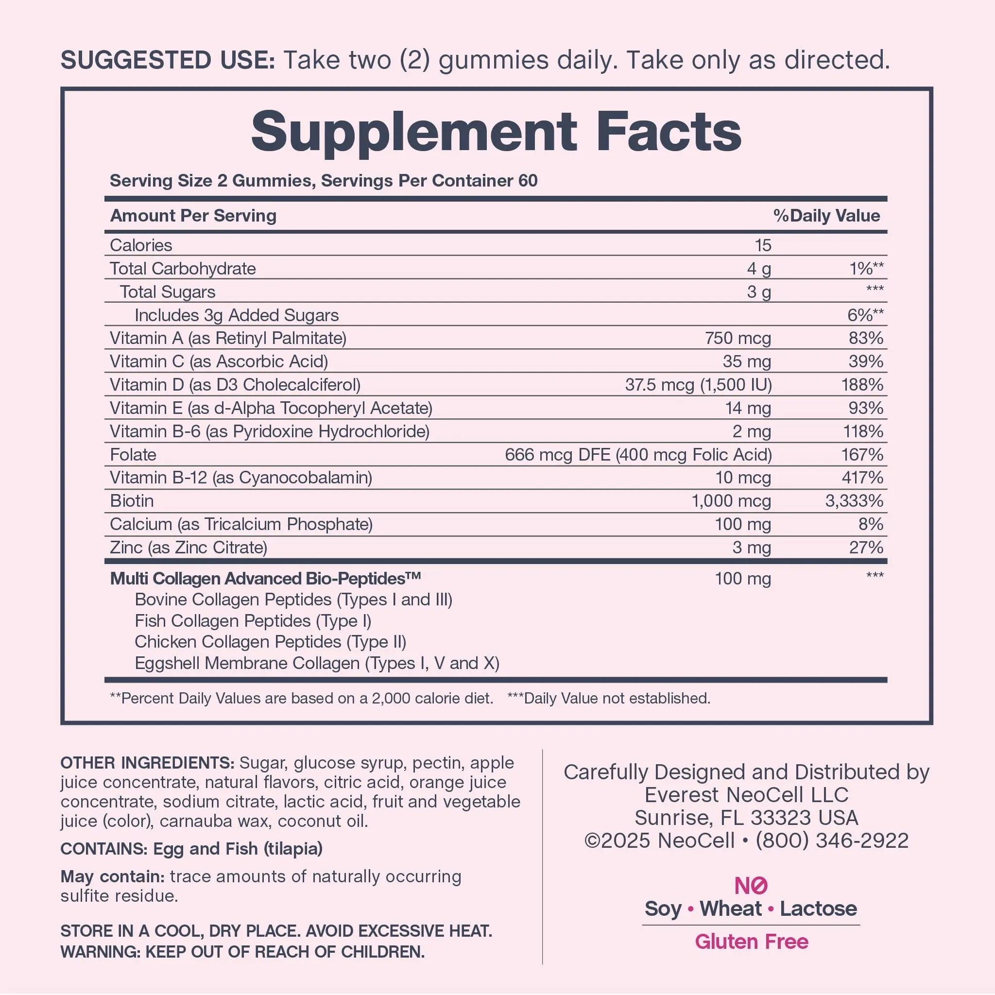 NeoCell Women's Multi Gummy with Collagen | 120 Gummies | Essential Vitamins & Minerals | Berry Flavor Supplement NeoCell