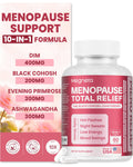 MEGNETA Menopause Supplements for Women - 10-in-1 Hormone Balance Complex with Black Cohosh, DIM, Chasteberry & Ashwagandha - Support for Hot Flashes, Night Sweats