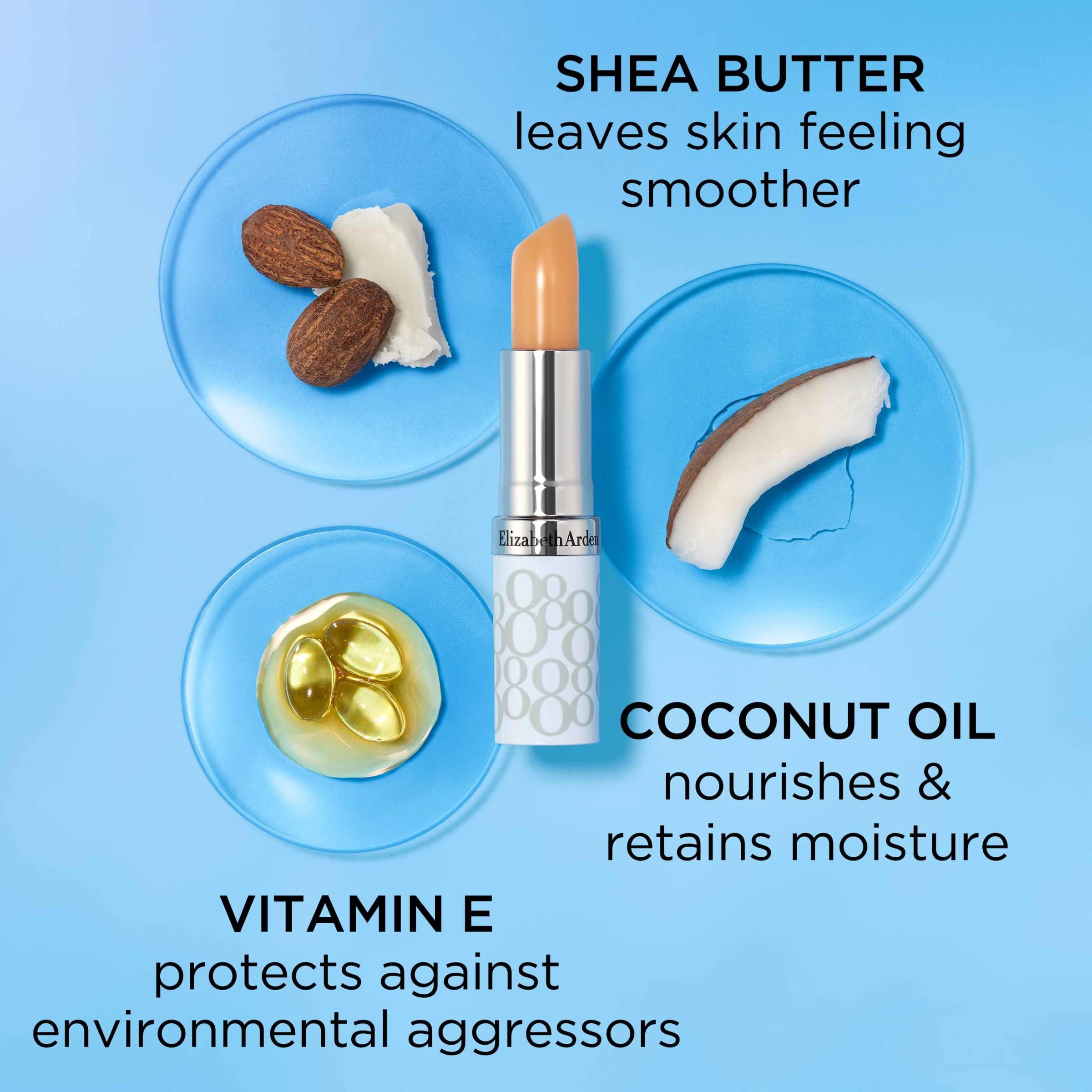 Elizabeth Arden Eight Hour Cream Lip Protectant Stick, Moisturizing Balm, Sheer with Sunscreen, SPF 15, Repairs Cracked Lips, 0.13 oz