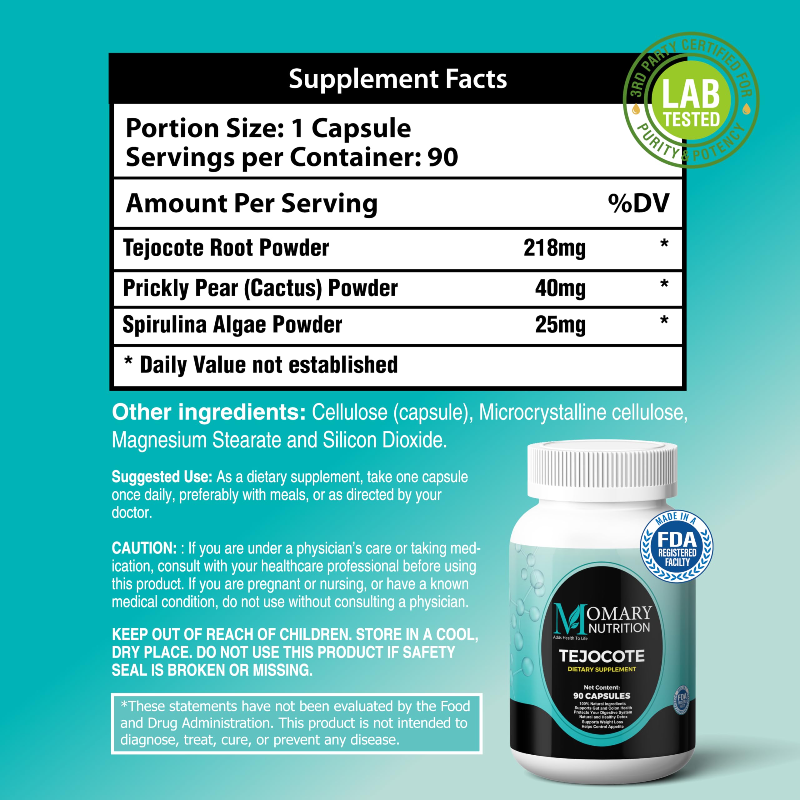 Tejocote Root with Spirulina Algae and Nopal Prickly Pear Cactus | Natural Detox &  Management Support | Natural upport