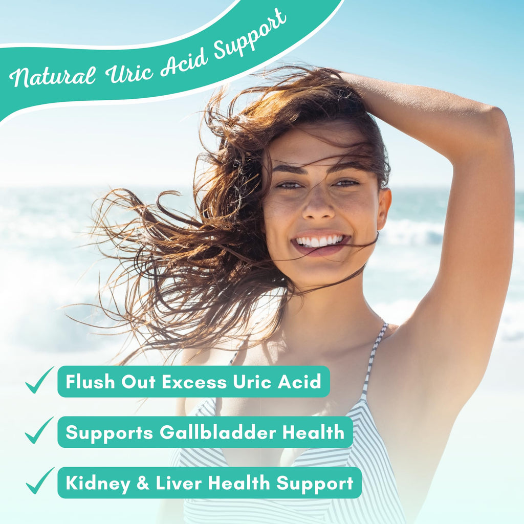 Uric Acid Flush - Herbal Uric Acid Cleanse Supplement - With Tart Cherry, Celery Seed Extract, Chanca Piedra, Devil’s Claw & Green Coffee Bean - Vegan