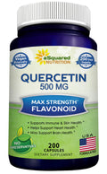 aSquared Nutrition Quercetin 500mg Supplement - 200 Capsules - Quercetin Dihydrate to Support Cardiovascular Health - Max Strength Powder Complex