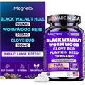 MEGNETA Wormwood Black Walnut Clove Cleanse for Humans, Intestinal Cleanse & Gut Detox with Pumpkin Seed & Oregano