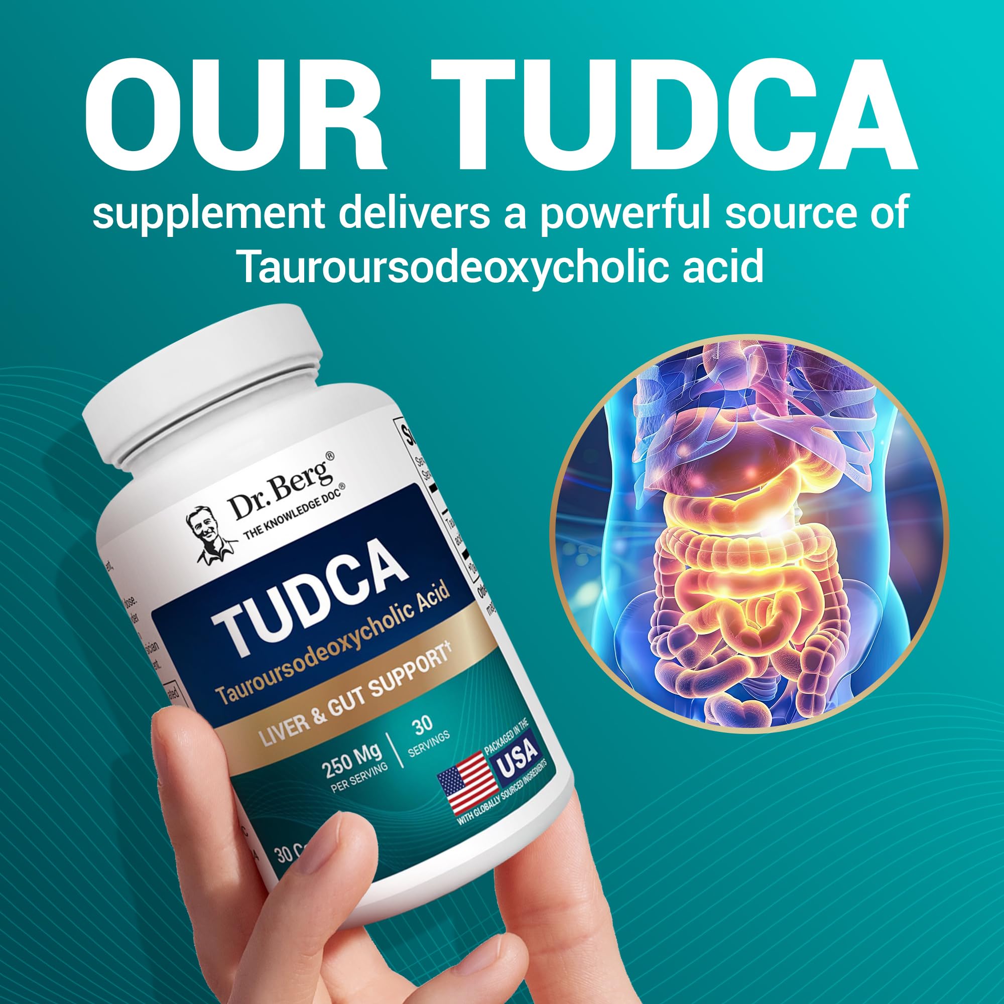 Dr. Berg TUDCA Supplement (Tauroursodeoxycholic Acid) - Powerful Formula for Liver Health, Bile Flow, Gallbladder Support, and Digestive Health* - 30 Capsules Dr. Berg NutritionalsBuy Supplements Australia