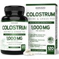 Colostrum Supplement (120 Count) 1000mg Per Serving (Bovine Colostrum Capsules from First Milking Only, Std. to Contain 20% IgG Immunoglobulins) - Grass Fed, No Fillers,